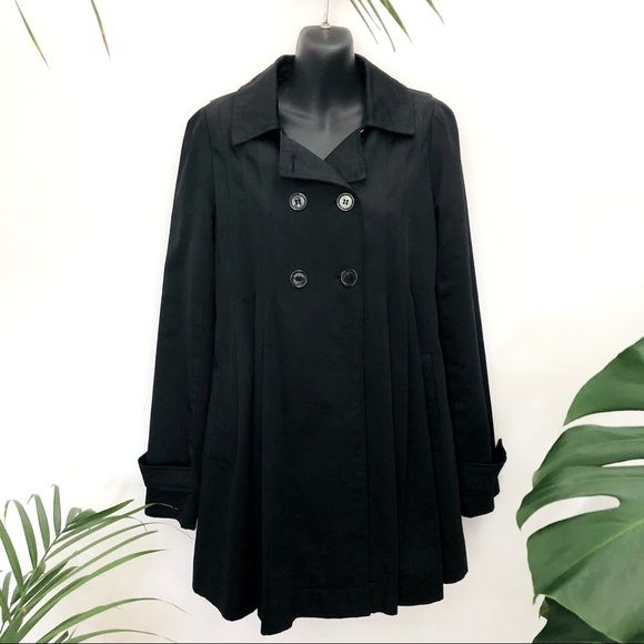 Jackets & Blazers - CKM Swing Coat Sz M Black Caroline K Morgan pocket